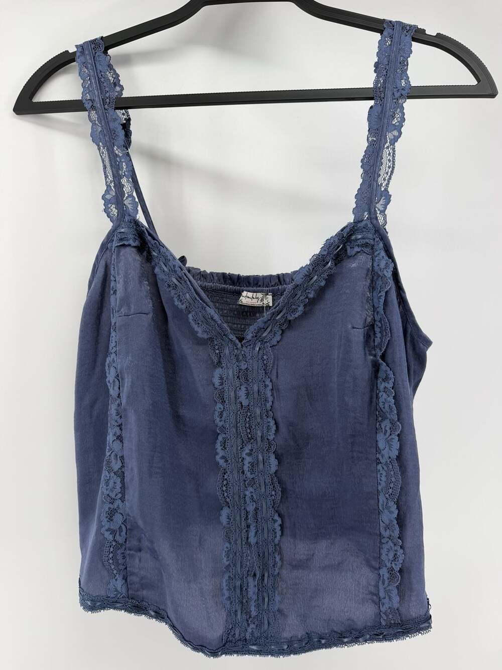 Free People Intimately Night Shadow Lace Cami Tank Top XL NWT